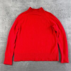 J.Crew Merino Sweater Women's Medium Red Wool‎ Blend Turtleneck Soft Roll Collar